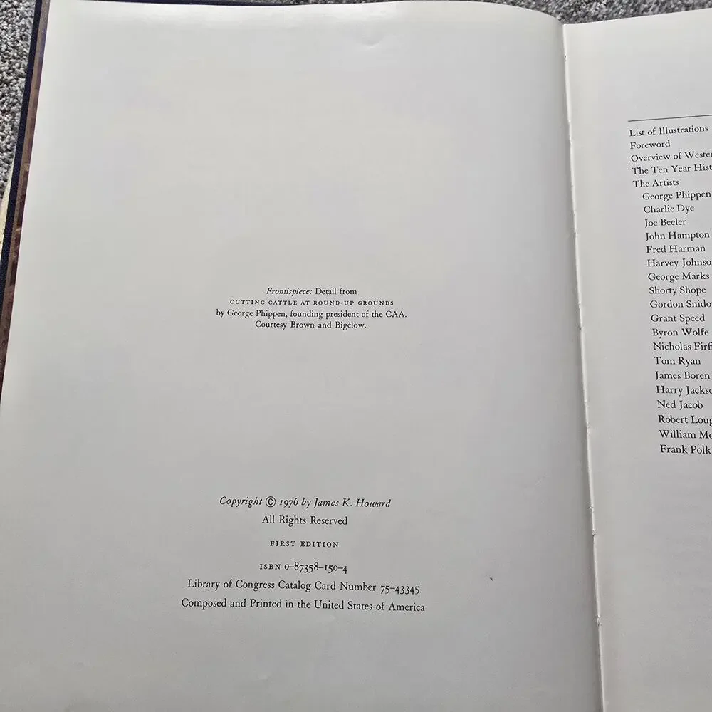 1976 Vintage Cowboy Artists Of America Howard 1st Edition